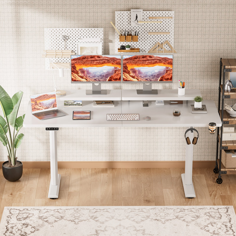 Inbox Zero Kreutzer Height Adjustable Standing Gaming Desk Wayfair Canada